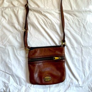 Fossil Crossbody Brown Leather Purse
